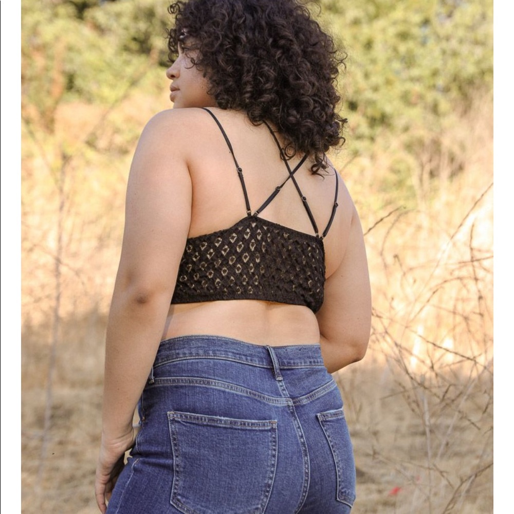 ❤️ Bestselling Crochet Padded Lace Longline Bralette Plus Size XL 14 - Picture 3 of 3
